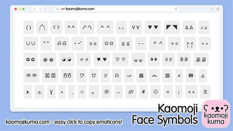 kaomoji faces|kaomoji aesthetic symbols.